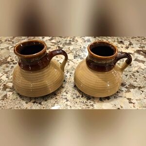 Vintage Glazed Ceramic Pottery Mug Bundle